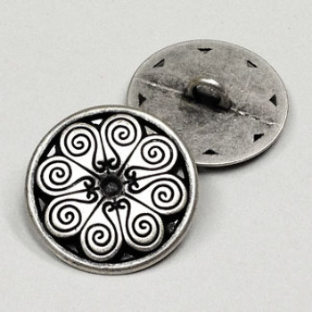 M-123-Etched Metal Button, 2 Sizes